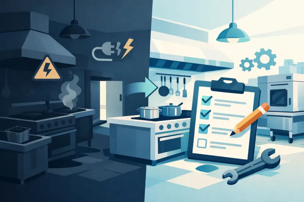 Commercial Kitchen Outage Checklist for Recovery